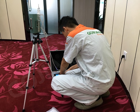 高潔雅甲醛檢測現(xiàn)場-國電電力集團南方分公司，專業(yè)室內(nèi)空氣檢測中